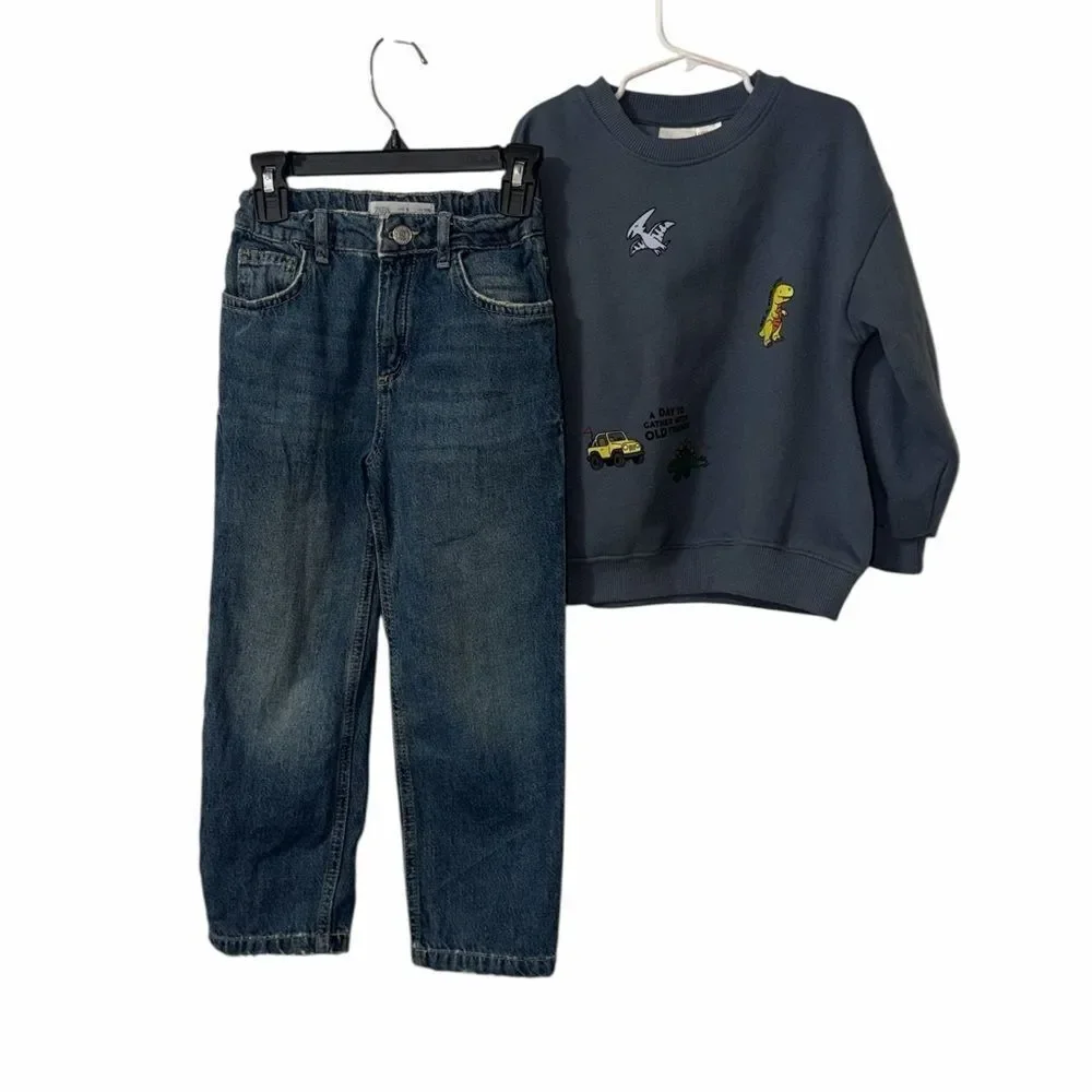 Zara Boys Sweatshirt/Jeans Pants Set(Size 6)
